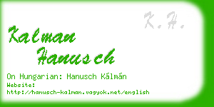 kalman hanusch business card